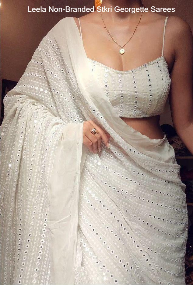 Leela Non-Branded Stkri Georgette Sarees