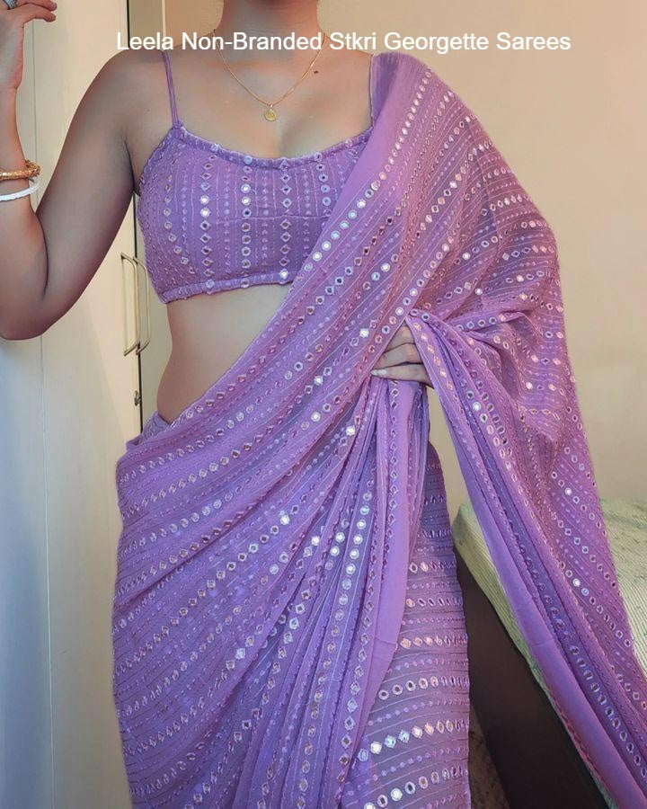 Leela Non-Branded Stkri Georgette Sarees