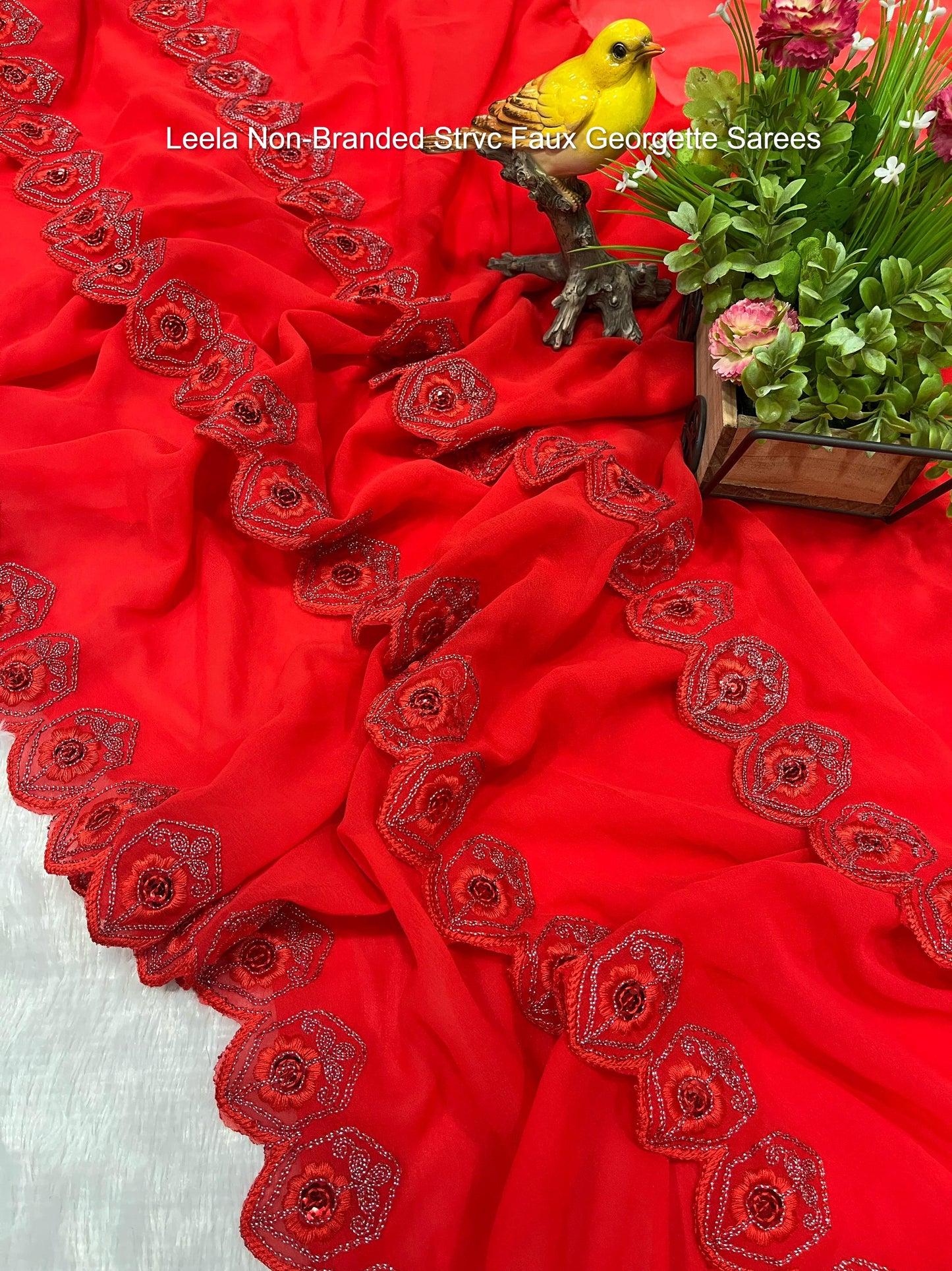 Leela Non-Branded Strvc Faux Georgette Sarees