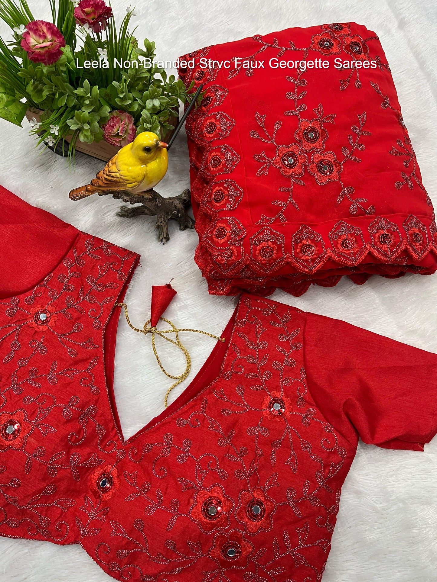 Leela Non-Branded Strvc Faux Georgette Sarees