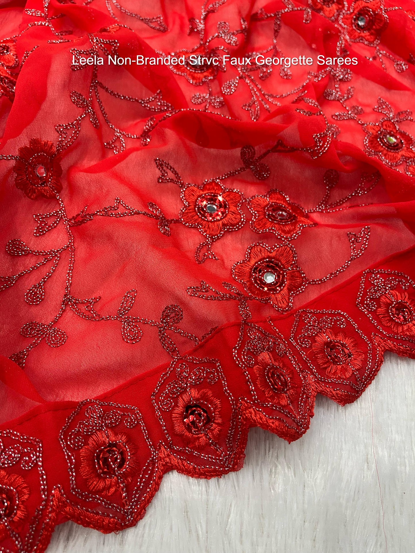 Leela Non-Branded Strvc Faux Georgette Sarees