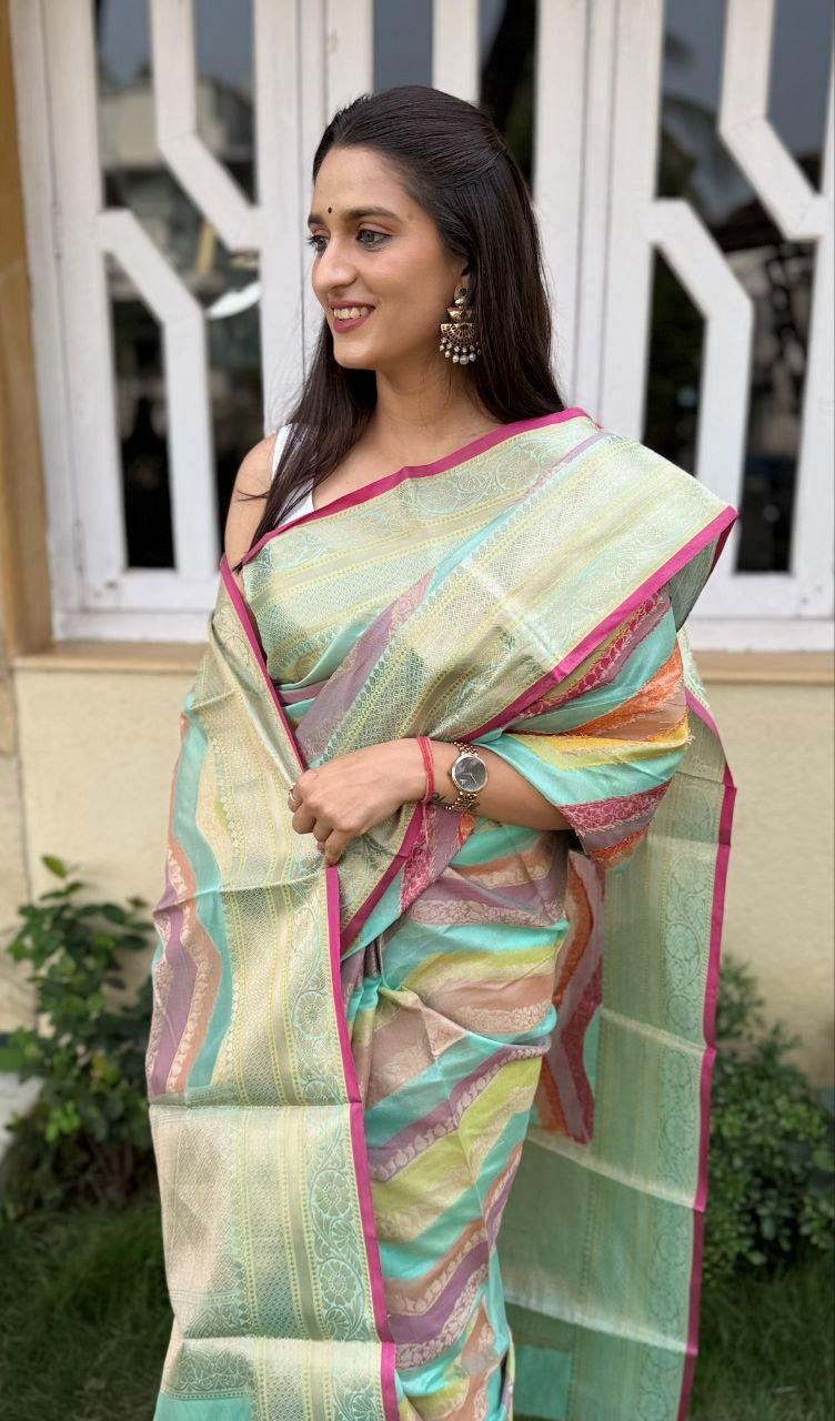 Lehariya Pettern Mira Bela Silk Sarees