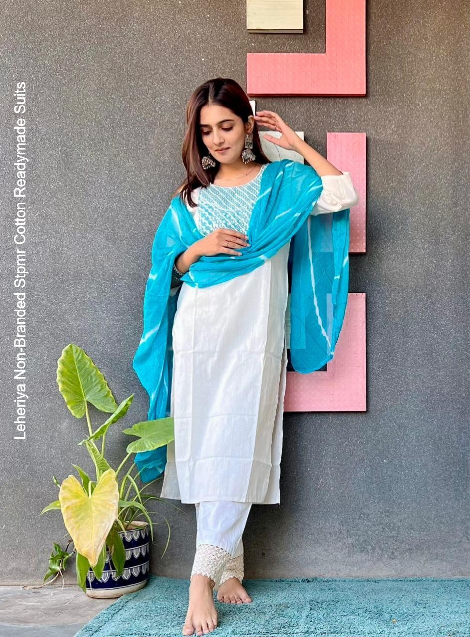 Leheriya Non-Branded Stpmr Cotton Readymade Suits