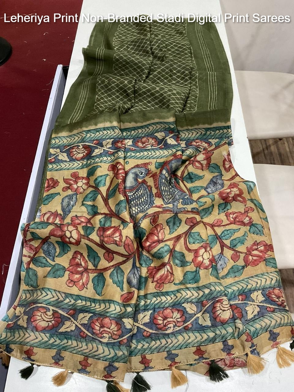 Leheriya Print Non-Branded Stadi Digital Print Sarees