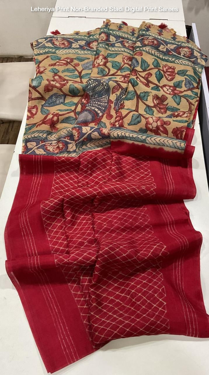 Leheriya Print Non-Branded Stadi Digital Print Sarees