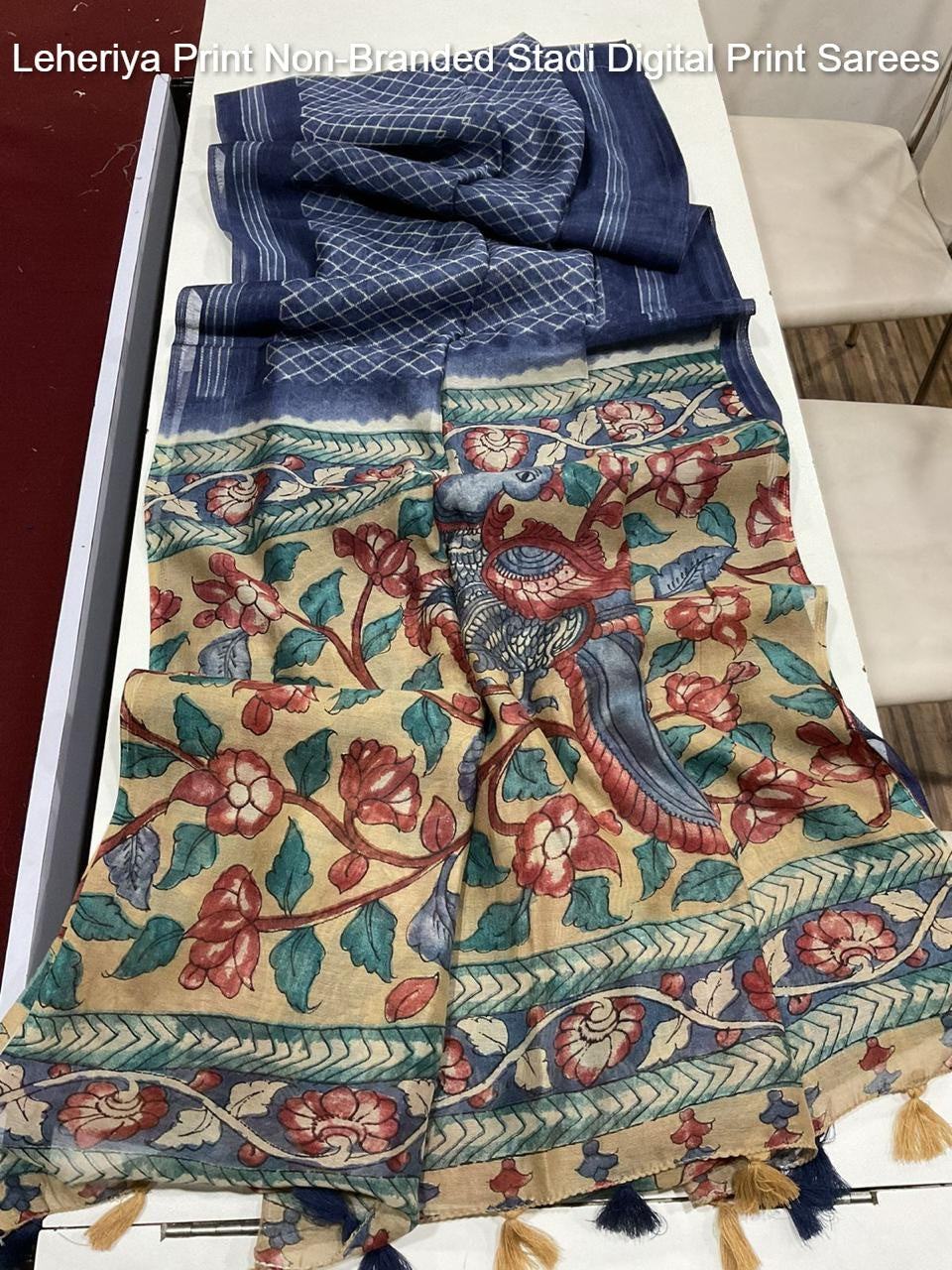 Leheriya Print Non-Branded Stadi Digital Print Sarees