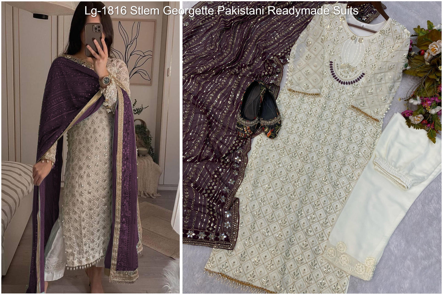 Lg-1816 Stlem Georgette Pakistani Readymade Suits