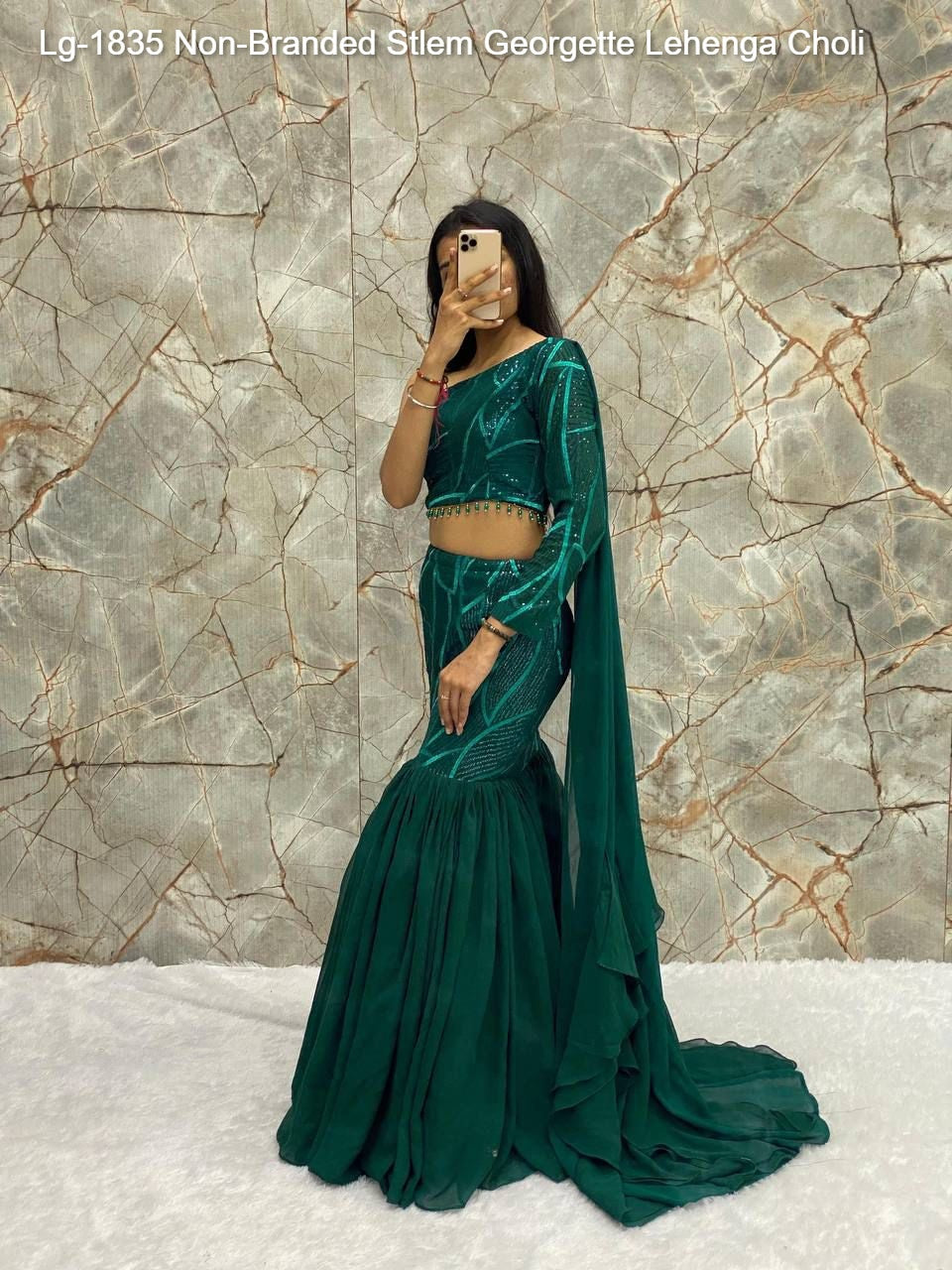 Lg-1835 Non-Branded Stlem Georgette Lehenga Choli