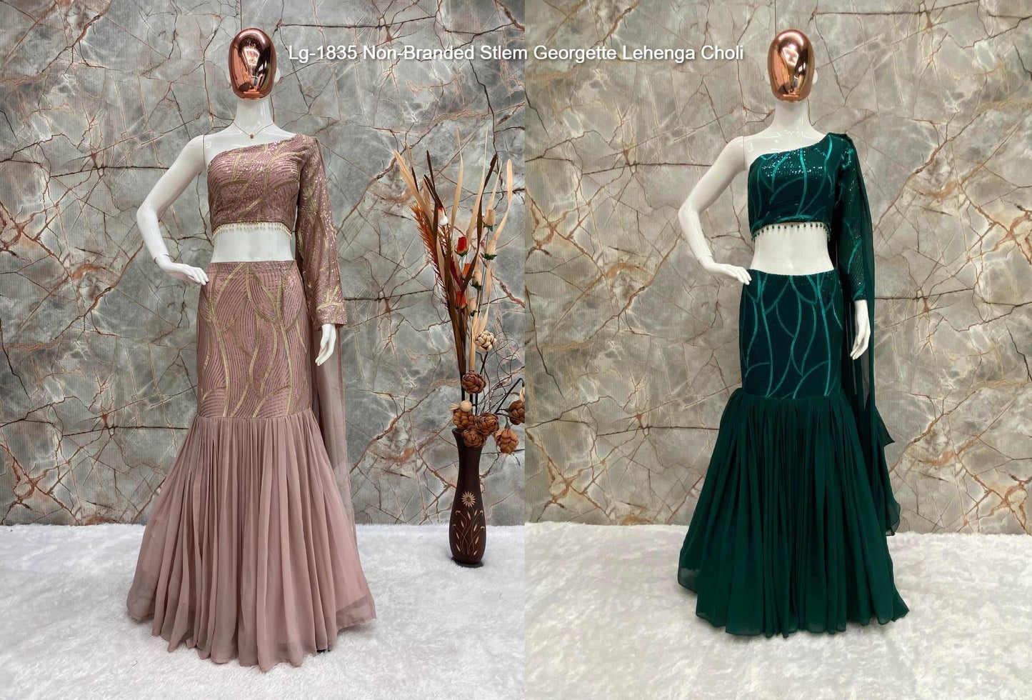 Lg-1835 Non-Branded Stlem Georgette Lehenga Choli