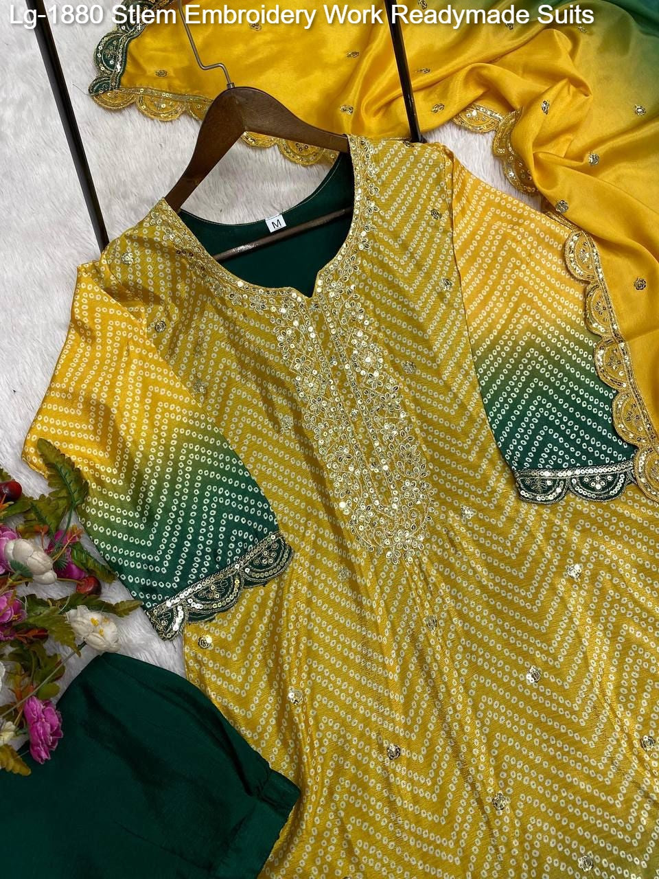 Lg-1880 Stlem Embroidery Work Readymade Suits