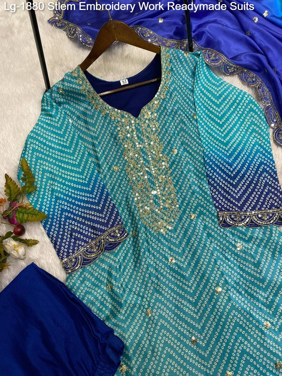 Lg-1880 Stlem Embroidery Work Readymade Suits