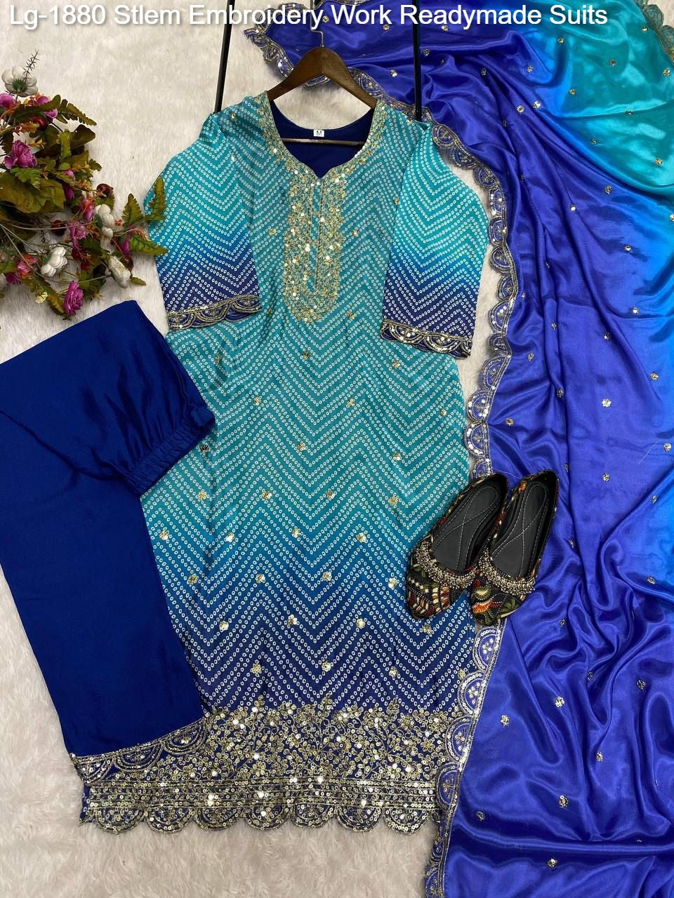 Lg-1880 Stlem Embroidery Work Readymade Suits