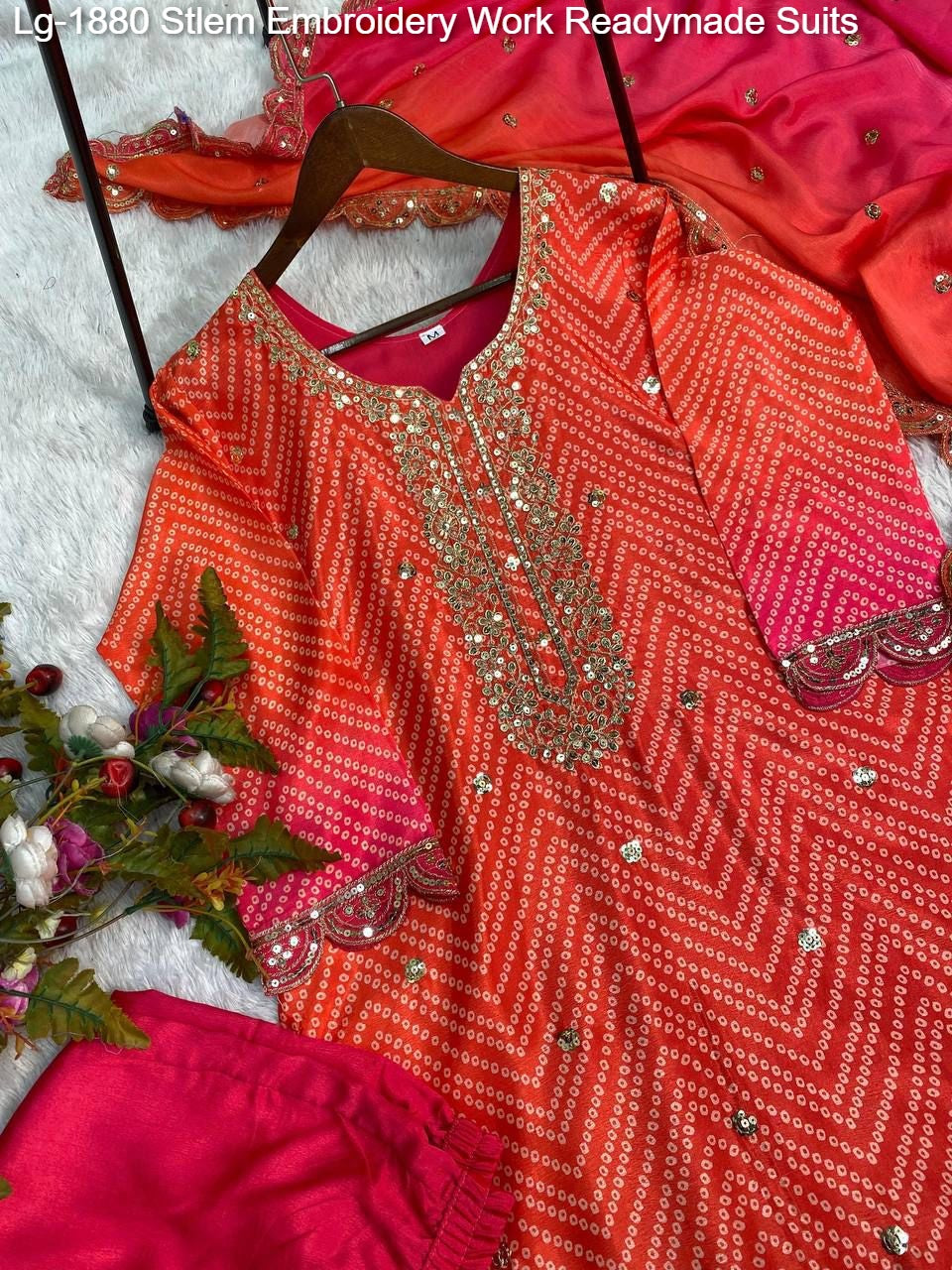 Lg-1880 Stlem Embroidery Work Readymade Suits