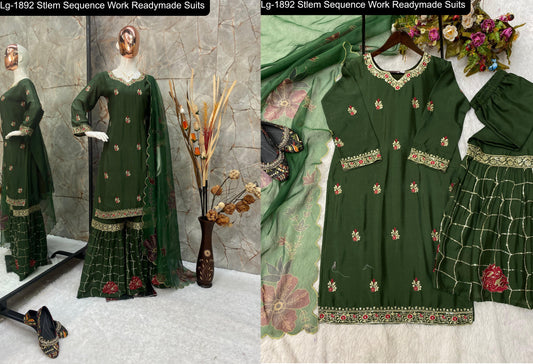 Lg-1892 Stlem Sequence Work Readymade Suits