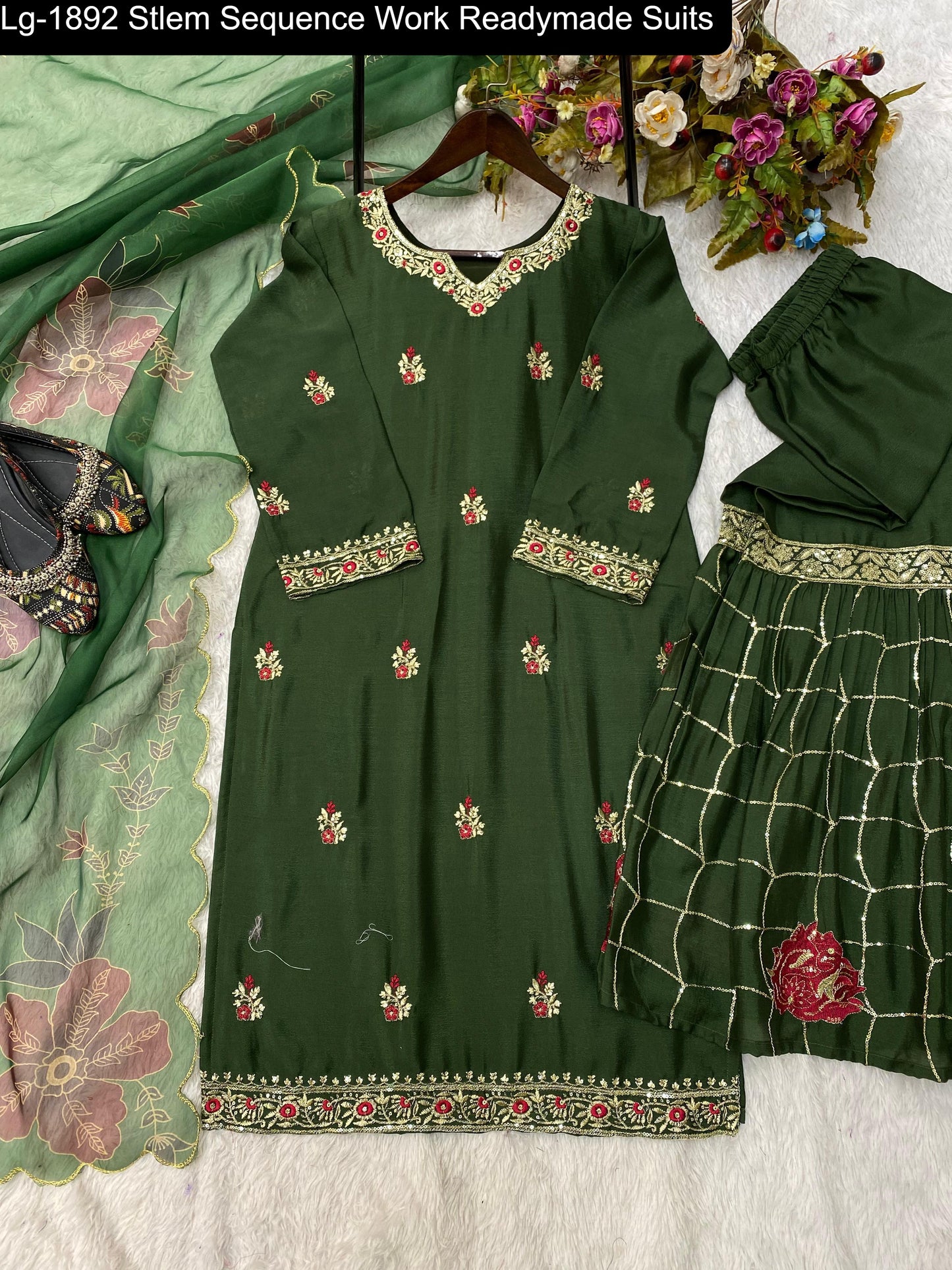 Lg-1892 Stlem Sequence Work Readymade Suits