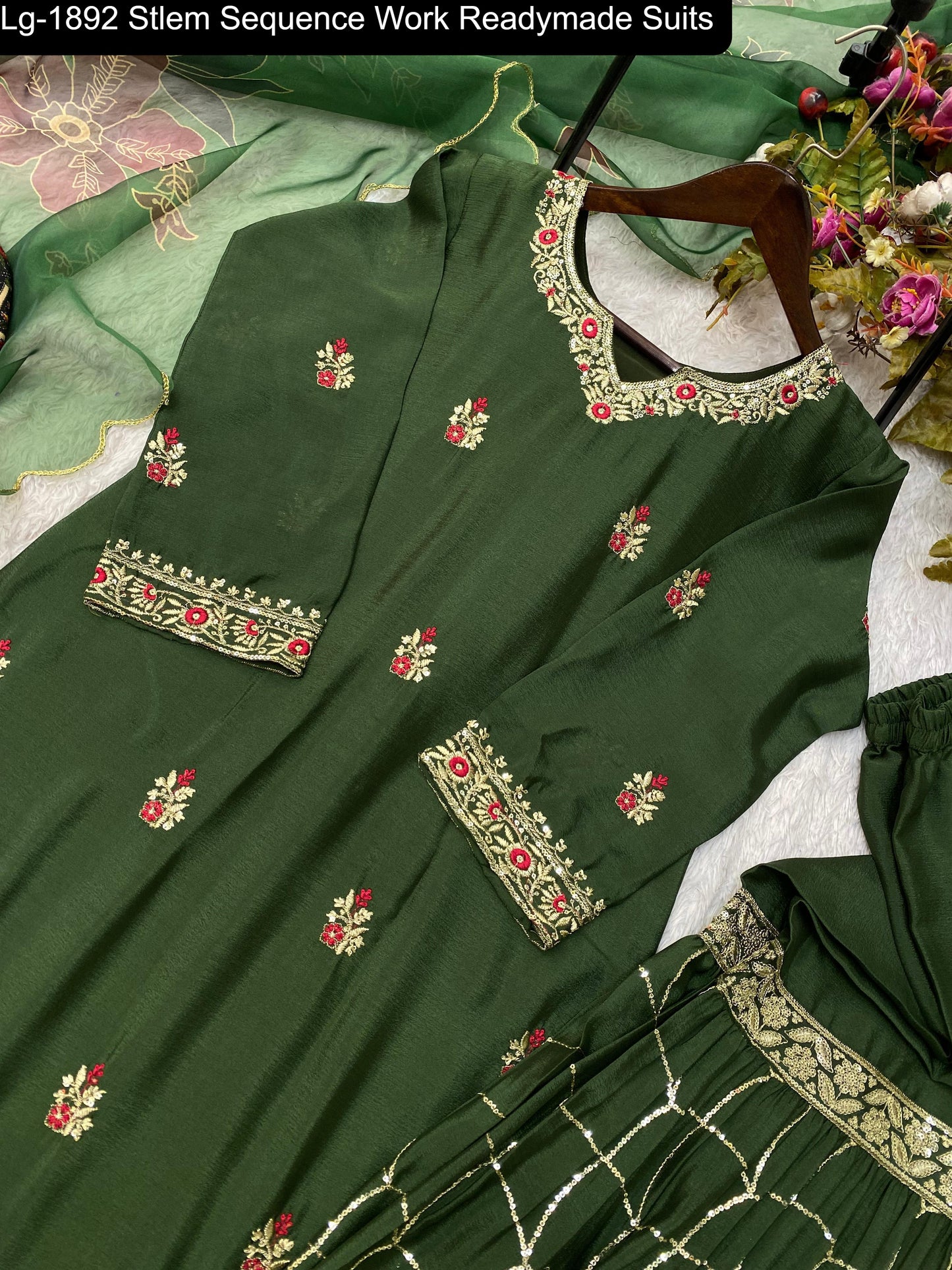 Lg-1892 Stlem Sequence Work Readymade Suits