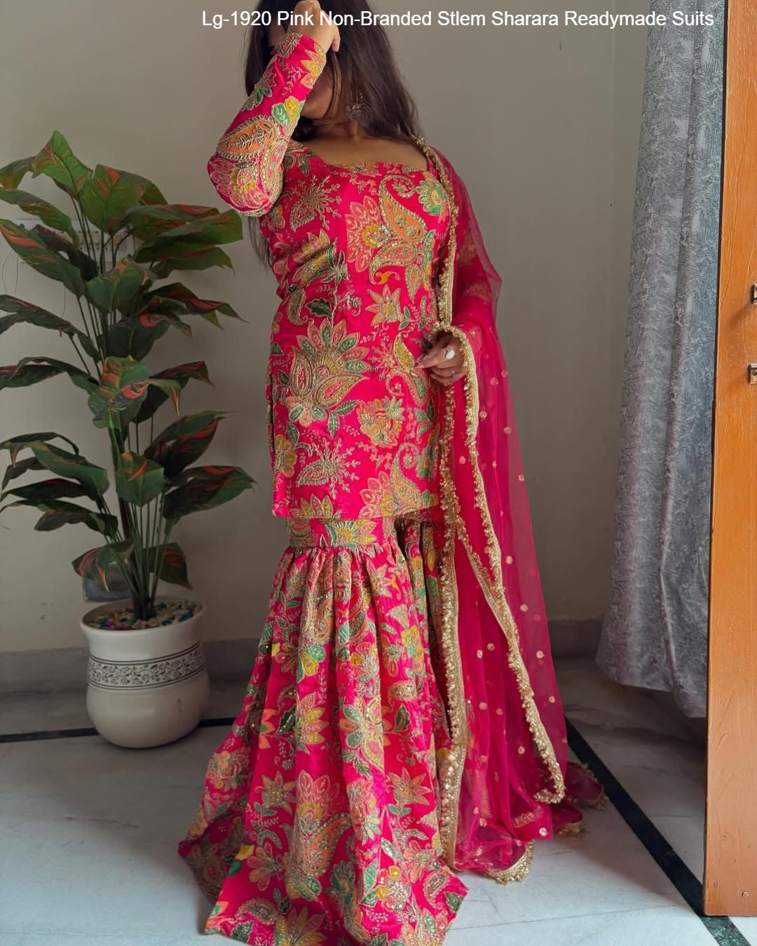 Lg-1920 Pink Non-Branded Stlem Sharara Readymade Suits