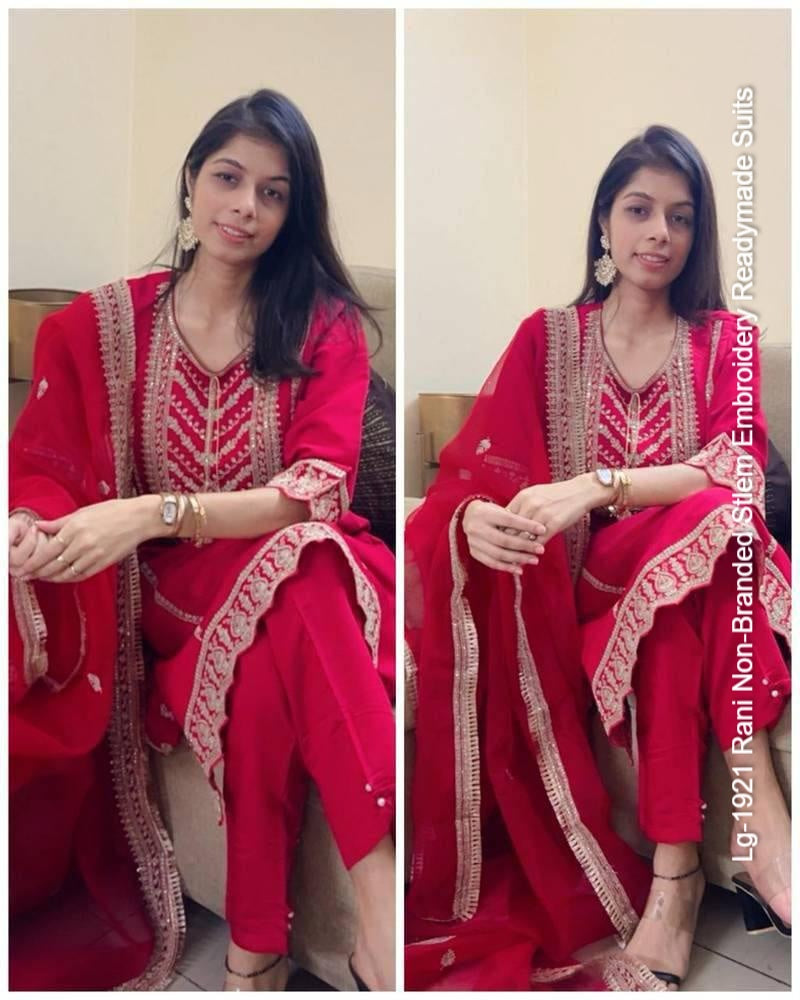 Lg-1921 Rani Non-Branded Stlem Embroidery Readymade Suits