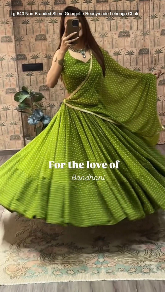 Lg-640 Non-Branded Stlem Georgette Readymade Lehenga Choli