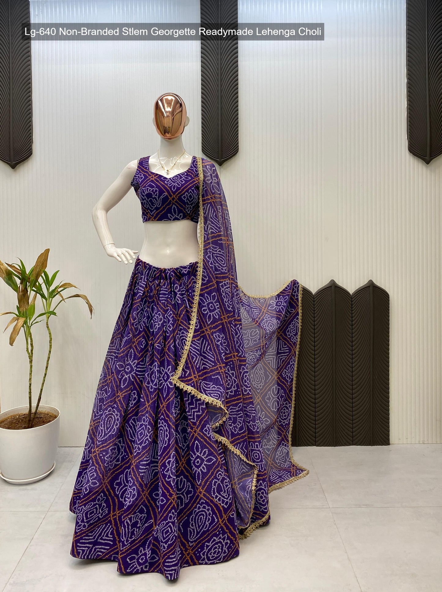 Lg-640 Non-Branded Stlem Georgette Readymade Lehenga Choli