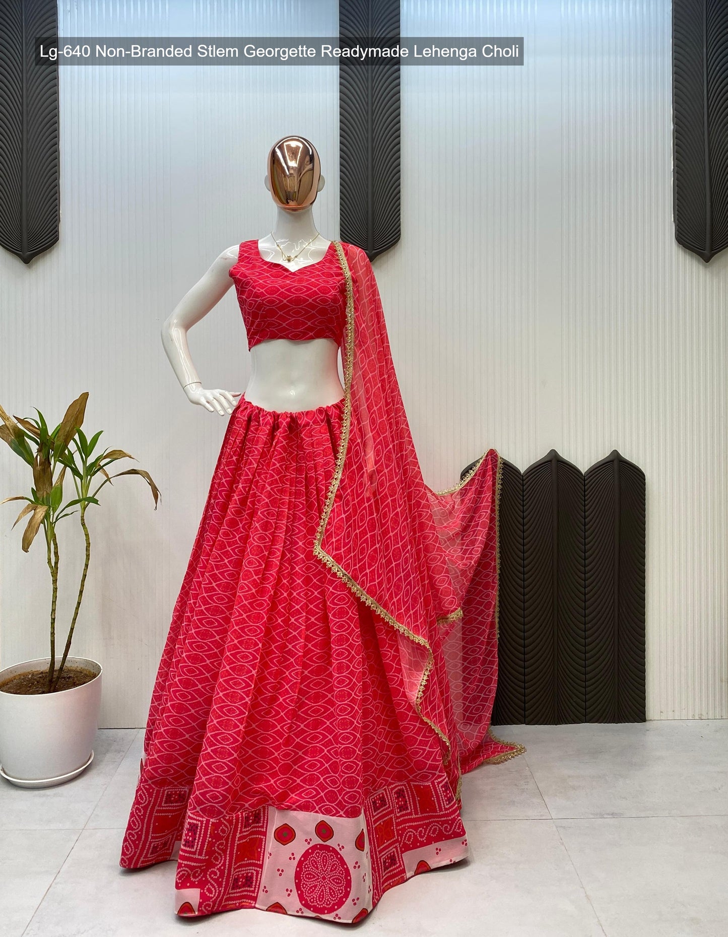 Lg-640 Non-Branded Stlem Georgette Readymade Lehenga Choli