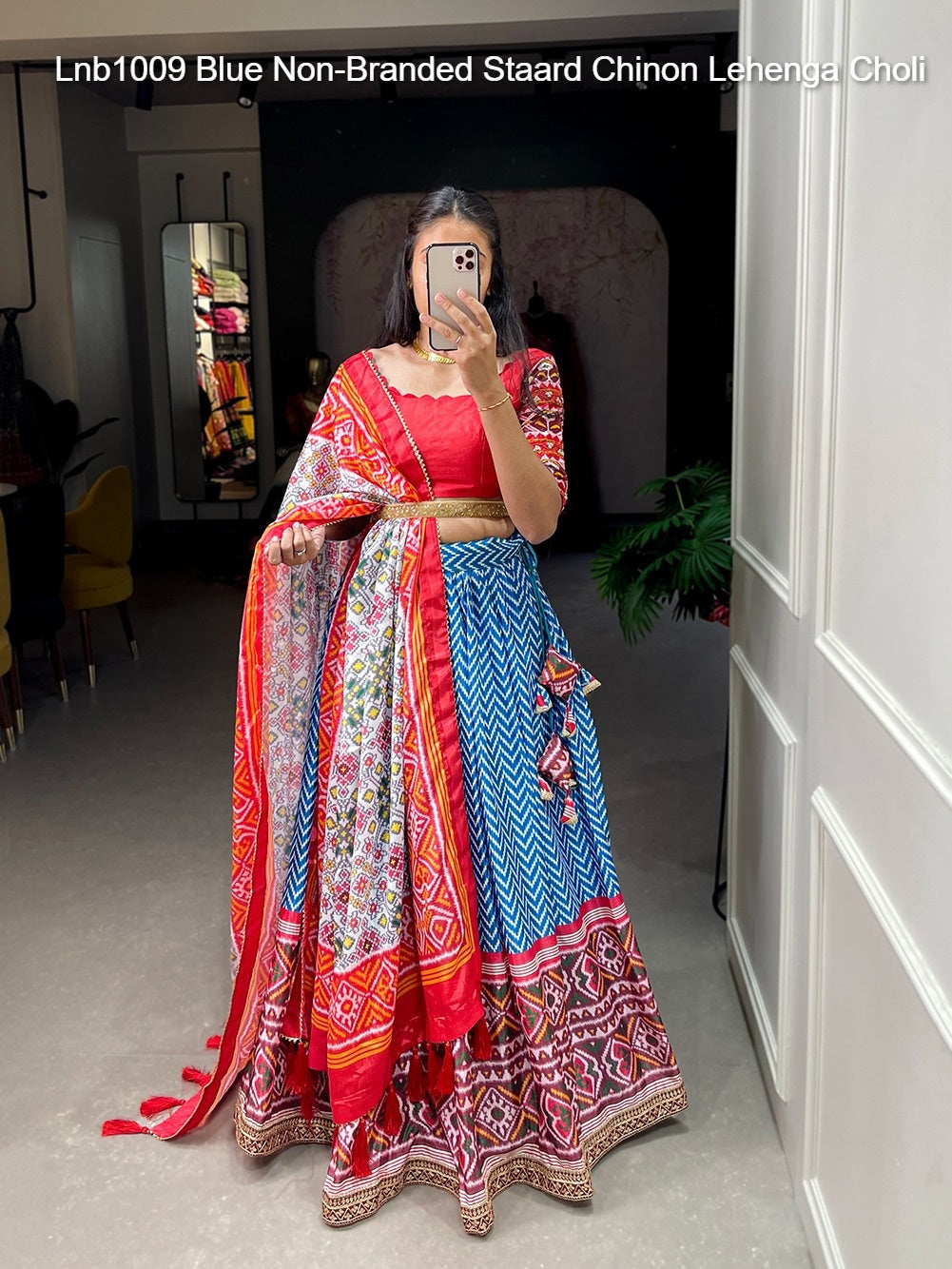 Lnb1009 Blue Non-Branded Staard Chinon Lehenga Choli