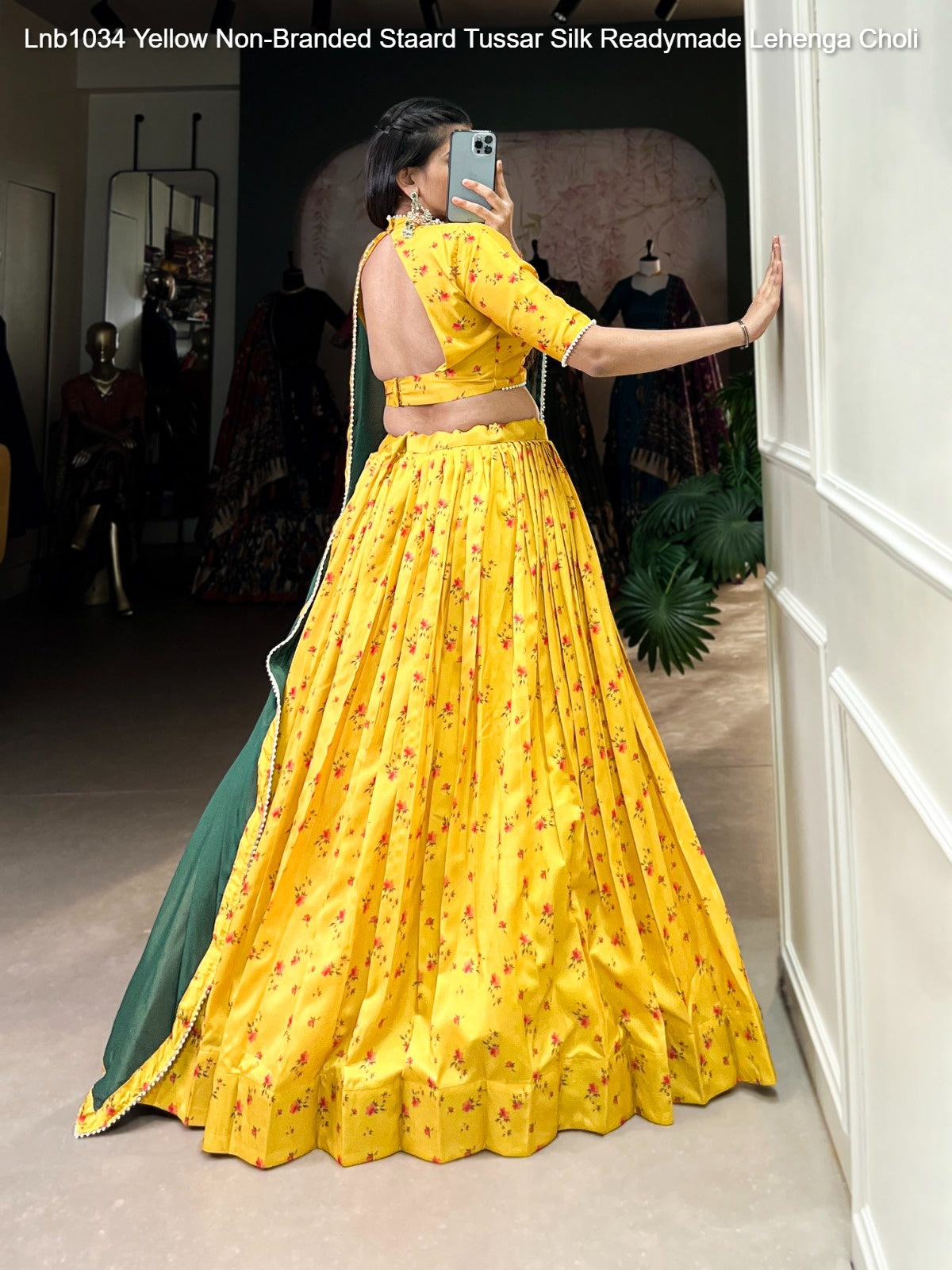Lnb1034 Yellow Non-Branded Staard Tussar Silk Readymade Lehenga Choli