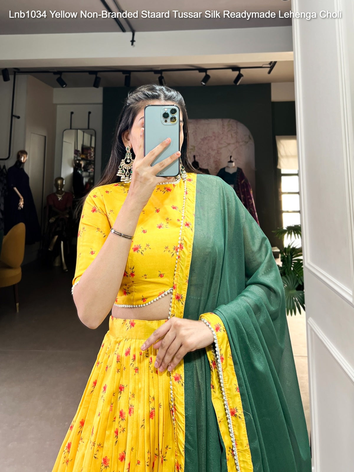 Lnb1034 Yellow Non-Branded Staard Tussar Silk Readymade Lehenga Choli