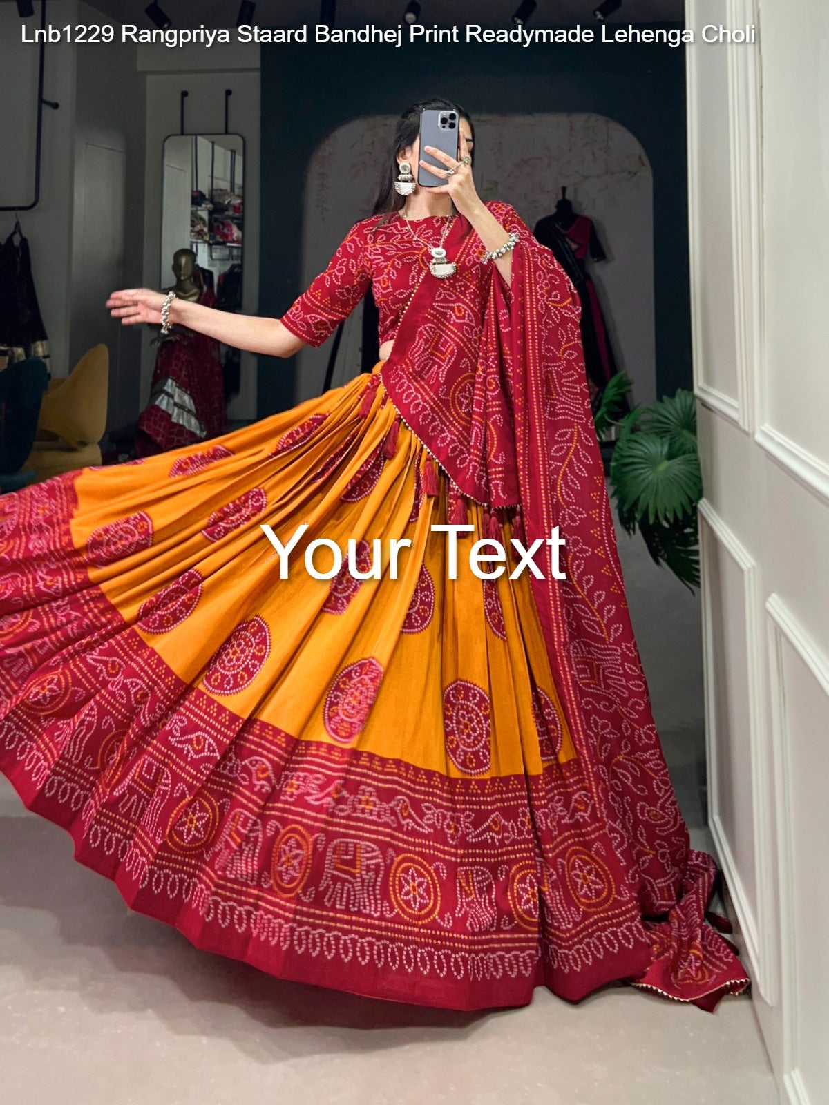 Lnb1229 Rangpriya Staard Bandhej Print Readymade Lehenga Choli
