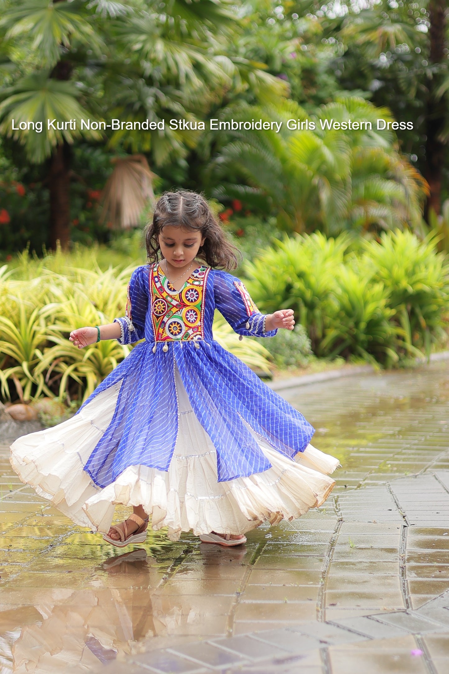 Long Kurti Non-Branded Stkua Embroidery Girls Western Dress