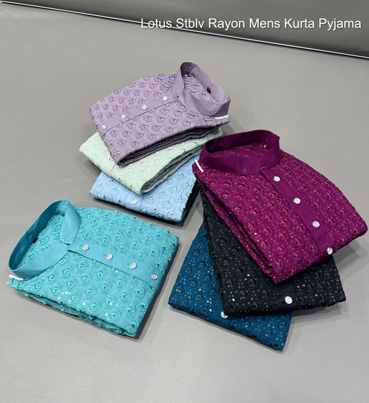 Lotus Stblv Rayon Mens Kurta Pyjama