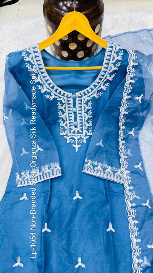 Lp-1054 Non-Branded Stlak Organza Silk Readymade Suits