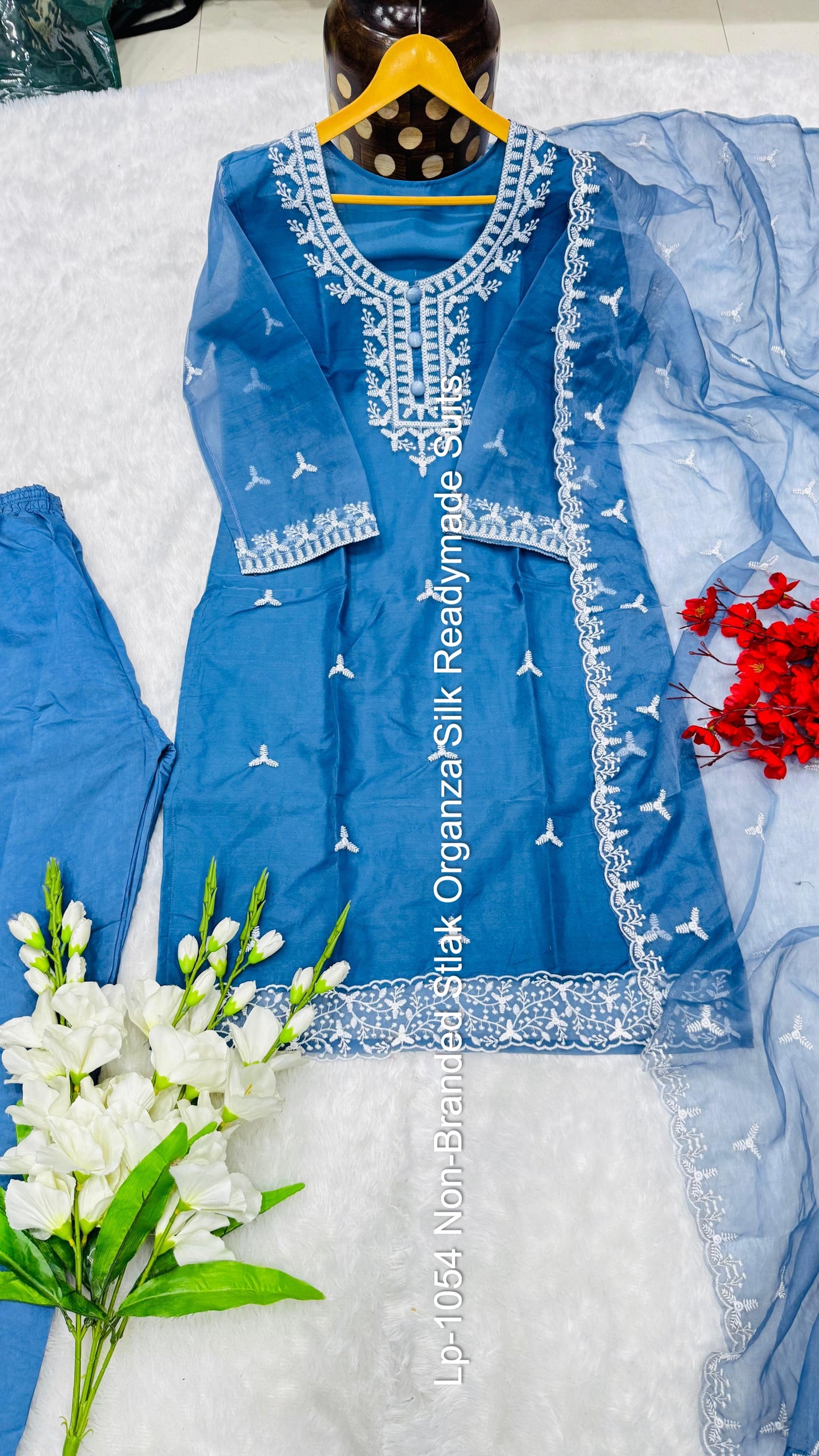 Lp-1054 Non-Branded Stlak Organza Silk Readymade Suits