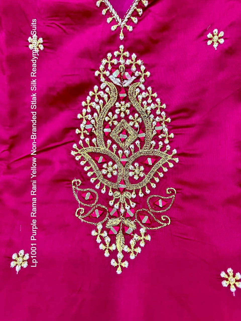 Lp1001 Purple Rama Rani Yellow Non-Branded Stlak Silk Readymade Suits