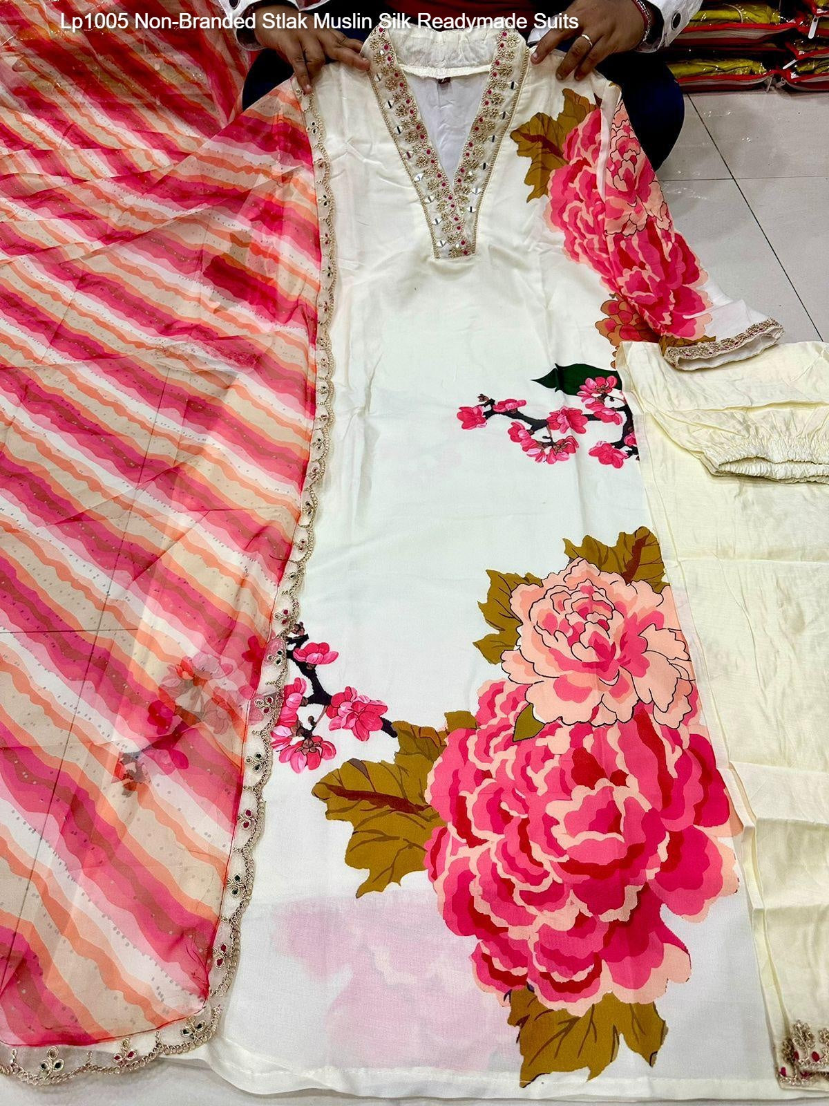 Lp1005 Non-Branded Stlak Muslin Silk Readymade Suits