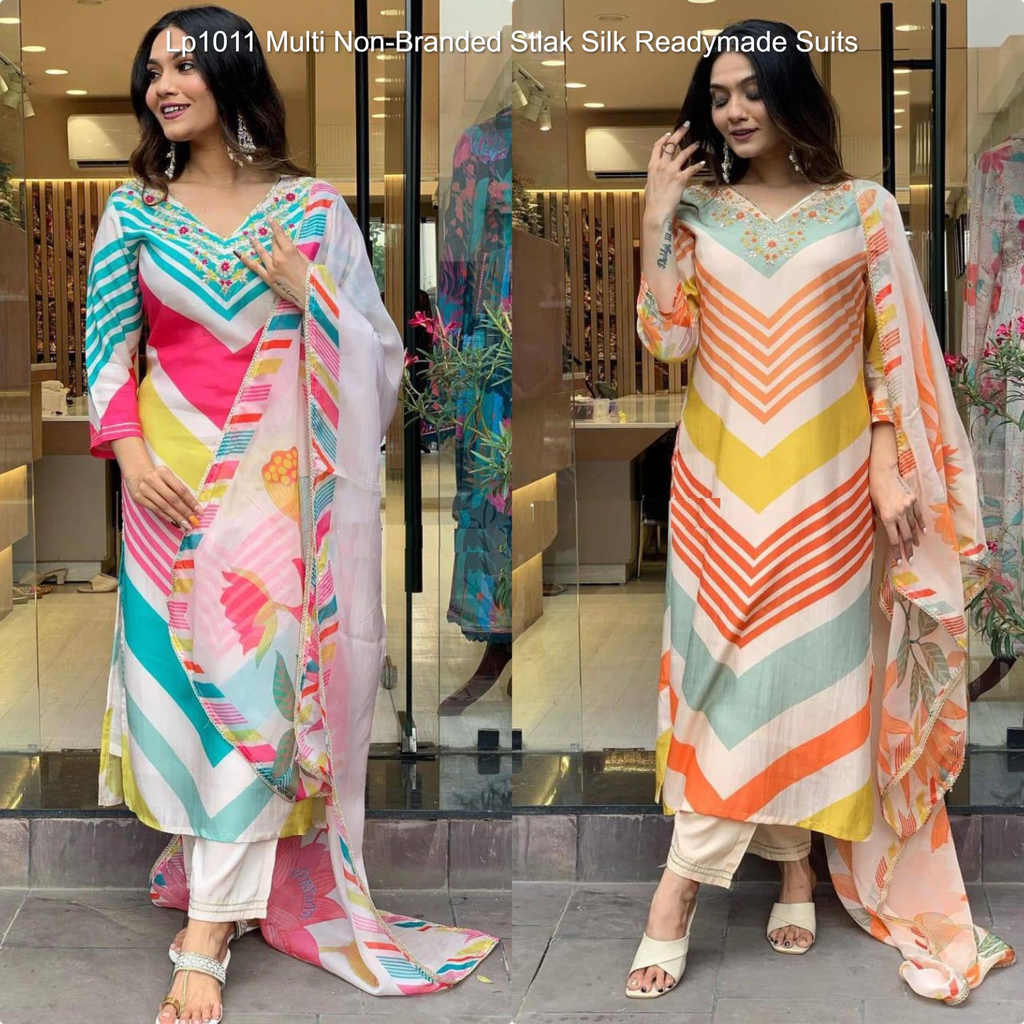 Lp1011 Multi Non-Branded Stlak Silk Readymade Suits