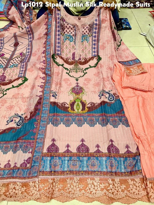 Lp1012 Stpaf Muslin Silk Readymade Suits