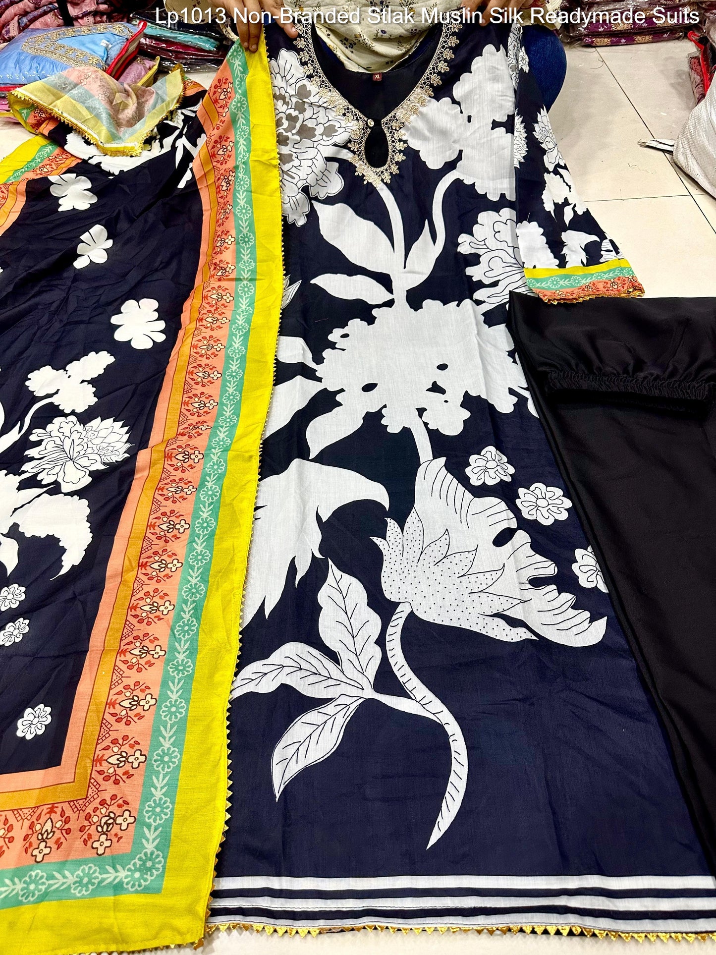 Lp1013 Non-Branded Stlak Muslin Silk Readymade Suits