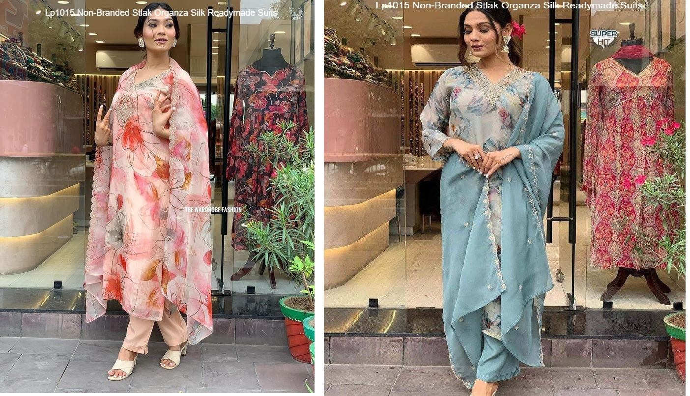 Lp1015 Non-Branded Stlak Organza Silk Readymade Suits