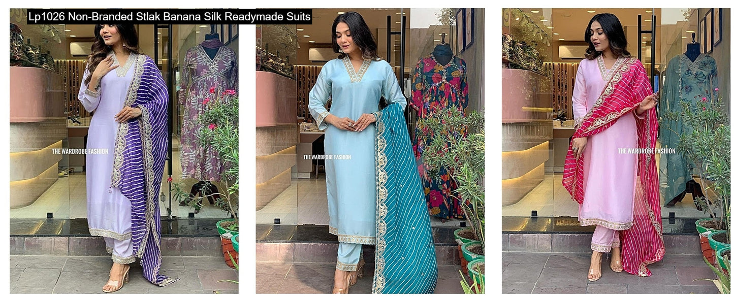 Lp1026 Non-Branded Stlak Banana Silk Readymade Suits