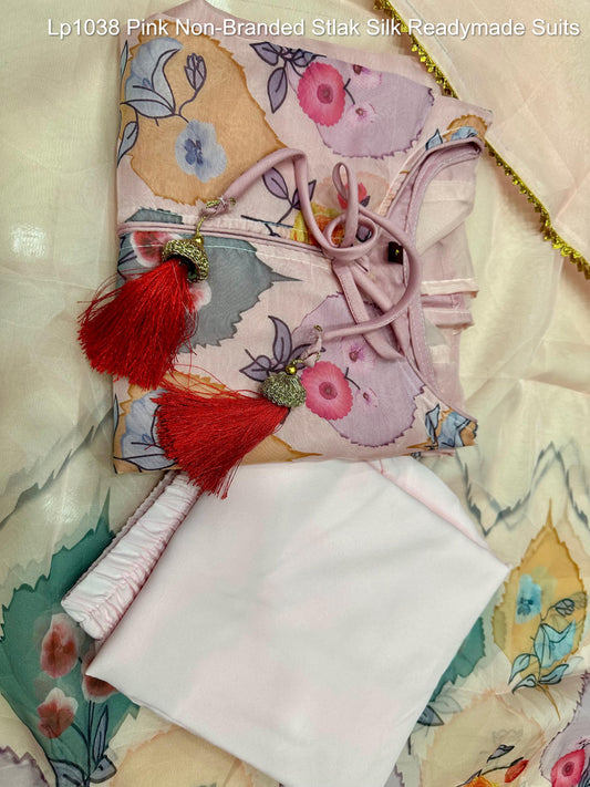 Lp1038 Pink Non-Branded Stlak Silk Readymade Suits