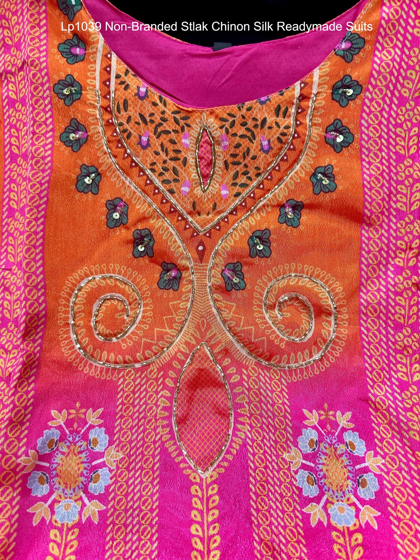 Lp1039 Non-Branded Stlak Chinon Silk Readymade Suits