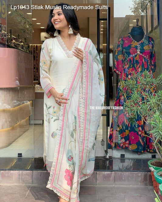 Lp1043 Stlak Muslin Readymade Suits