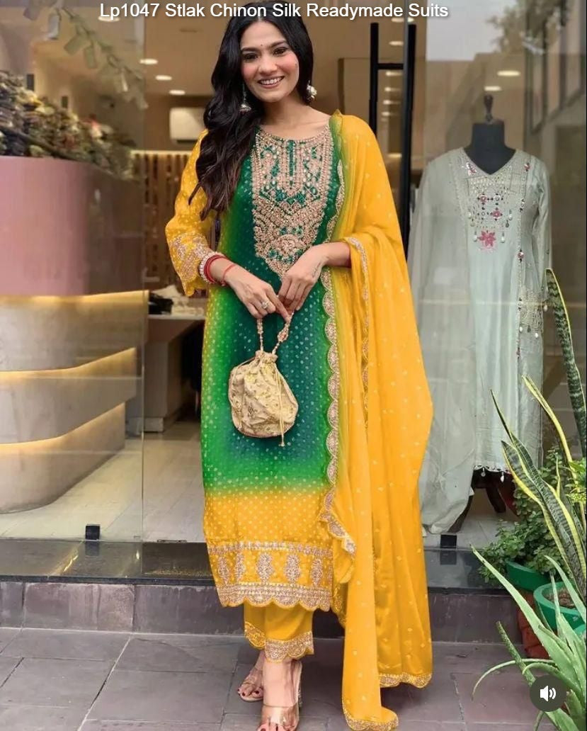 Lp1047 Stlak Chinon Silk Readymade Suits