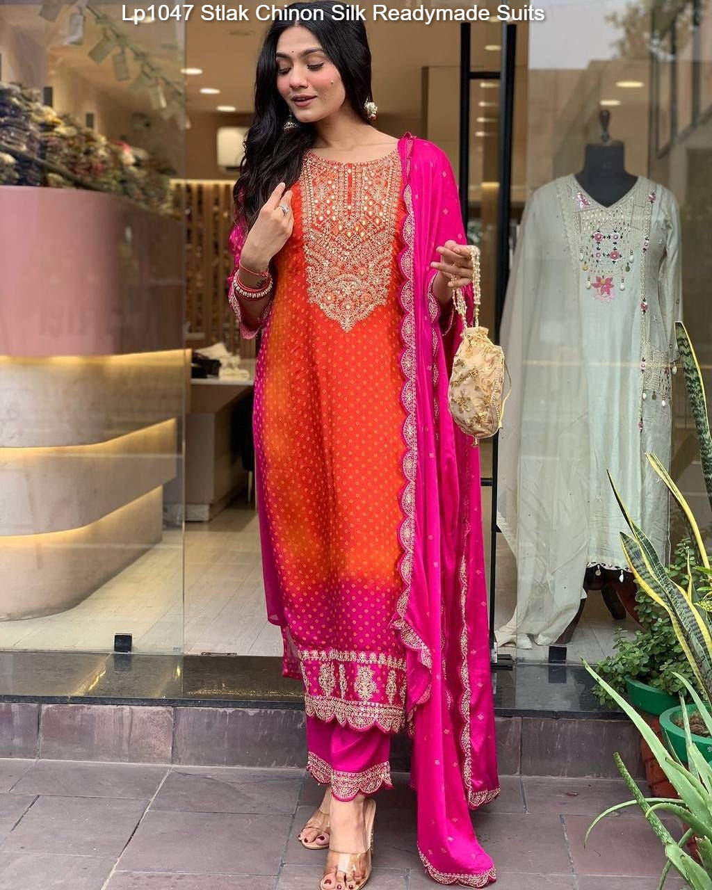 Lp1047 Stlak Chinon Silk Readymade Suits