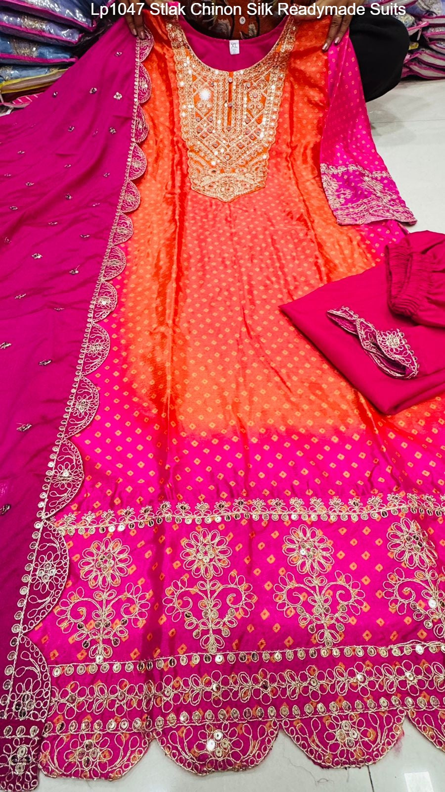 Lp1047 Stlak Chinon Silk Readymade Suits