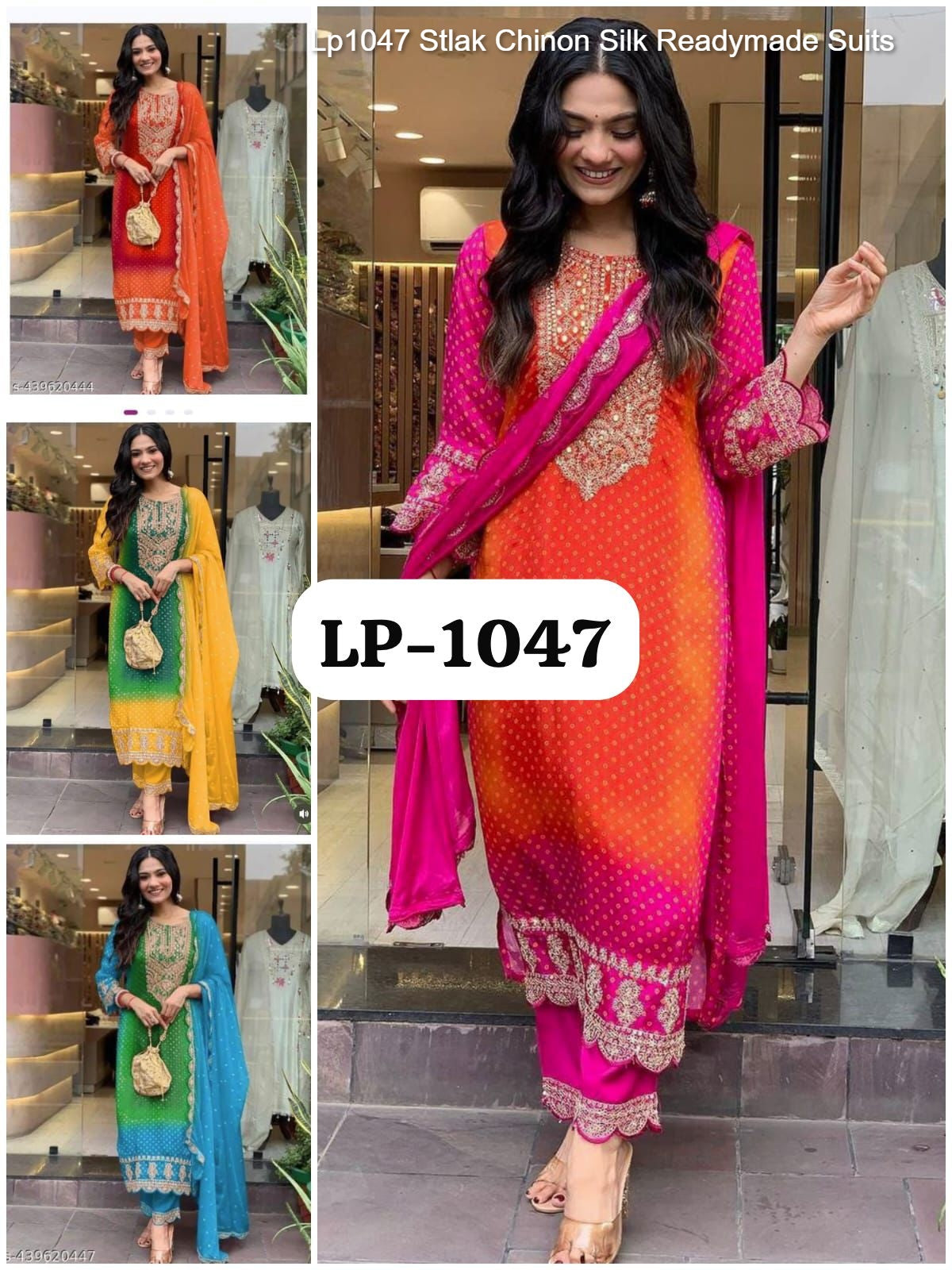 Lp1047 Stlak Chinon Silk Readymade Suits