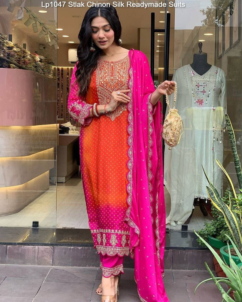Lp1047 Stlak Chinon Silk Readymade Suits