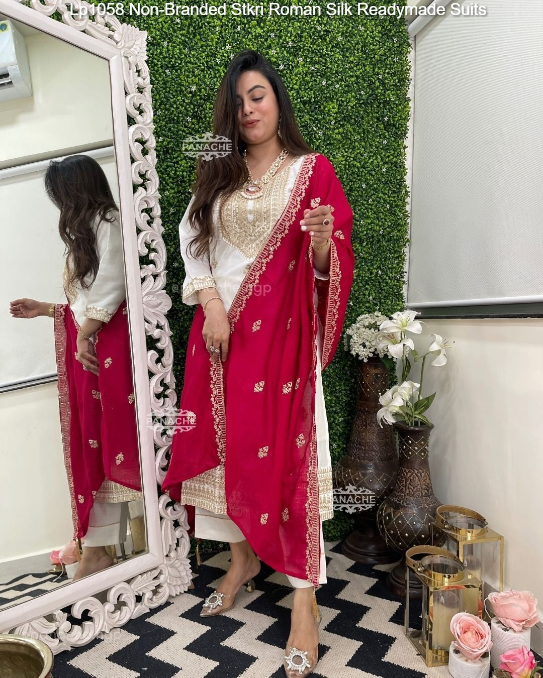 Lp1058 Non-Branded Stkri Roman Silk Readymade Suits