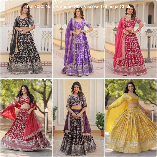Lw-7080 Non-Branded Stliv Viscose Lehenga Choli